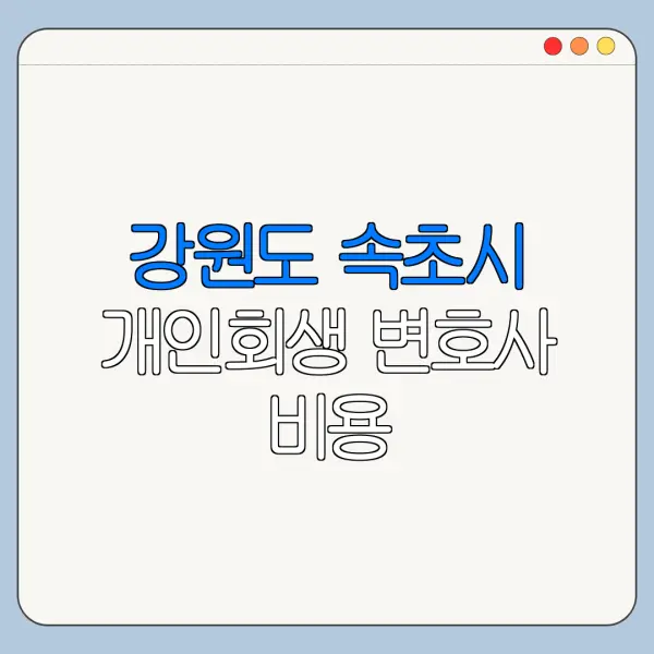 강원도 속초시 개인회생 변호사 비용|상담|추천|자격|절차