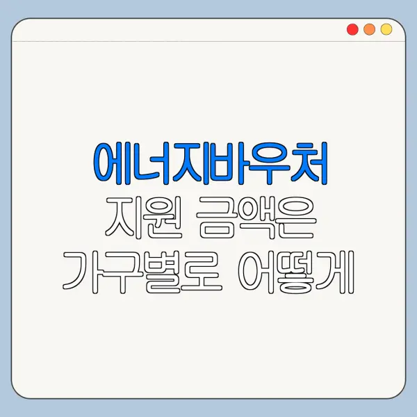 에너지바우처 지원 금액은 가구별로 어떻게 달라지나요