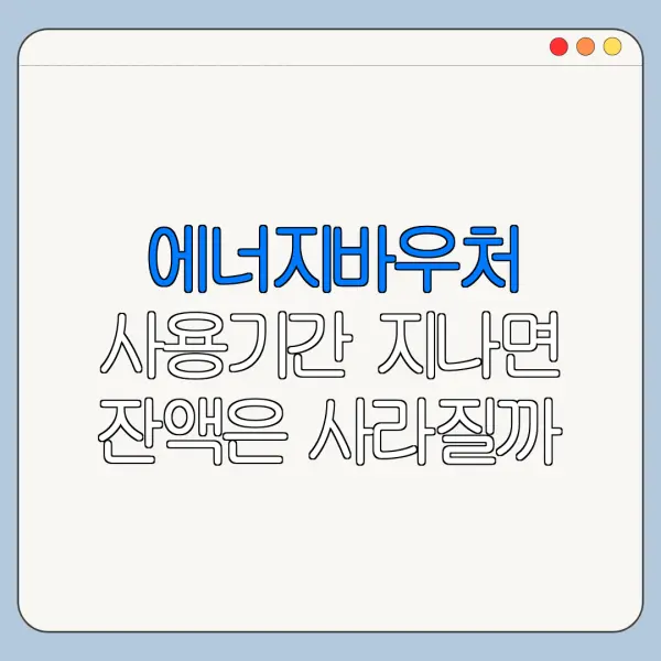 에너지바우처 사용기간 지나면 잔액은 사라질까