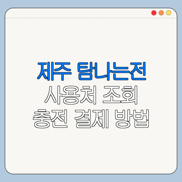 제주 탐나는전 사용처 조회 충전 결제 방법 총정리