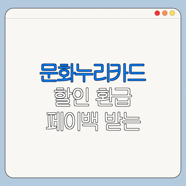 문화누리카드 할인 환급 페이백 받는 방법 정리