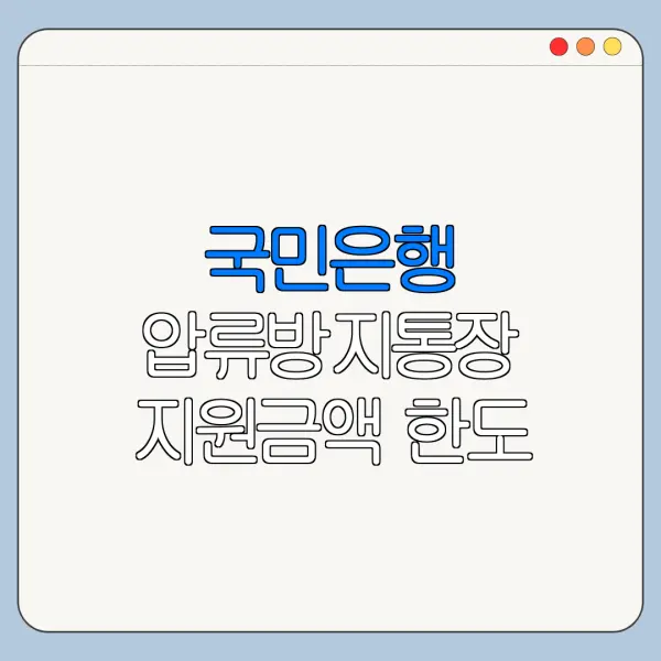 국민은행 압류방지통장 지원금액 한도 금리 조건 비교