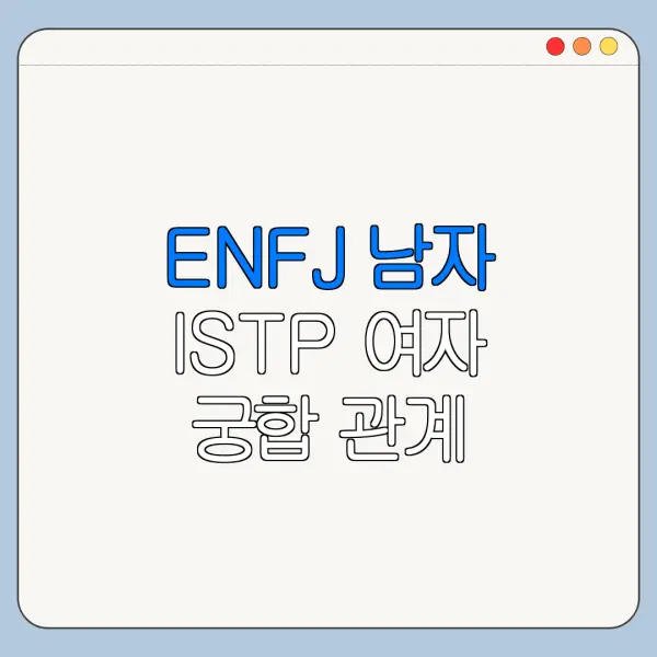 ENFJ 남자 ISTP 여자 궁합 관계 오래가는 대화법 정리