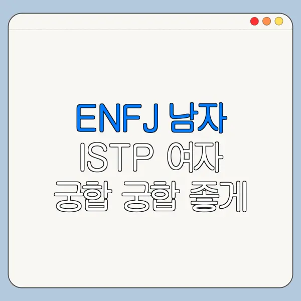 ENFJ 남자 ISTP 여자 궁합 궁합 좋게 만드는 현실 조언