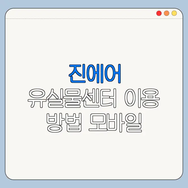 진에어 유실물센터 이용 방법 모바일 확인 방법 오류 해결 총정리