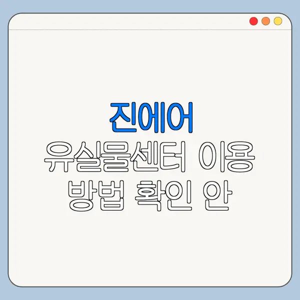 진에어 유실물센터 이용 방법 확인 안 될 때 해결 방법 정리