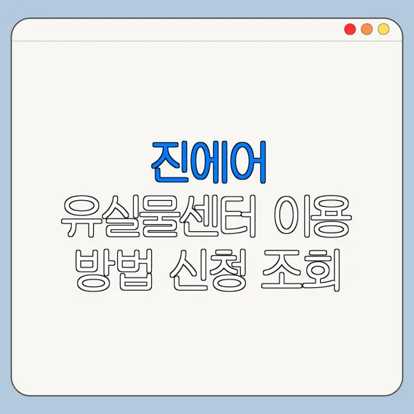 진에어 유실물센터 이용 방법 신청 조회 발급 절차 최신 정리