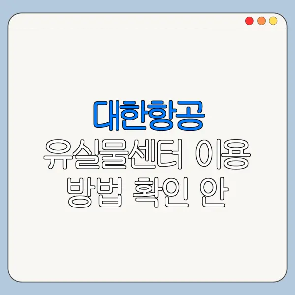대한항공 유실물센터 이용 방법 확인 안 될 때 해결 방법 정리