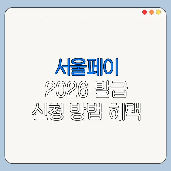 서울페이 2026 발급 신청 방법 혜택 사용처 정리