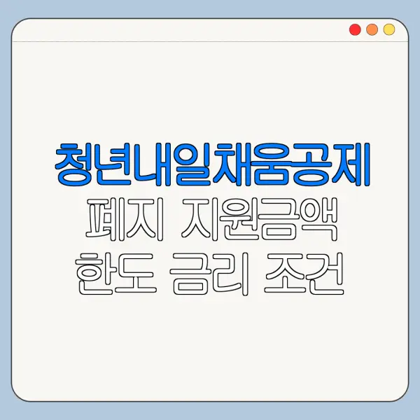 청년내일채움공제 폐지 지원금액 한도 금리 조건 비교