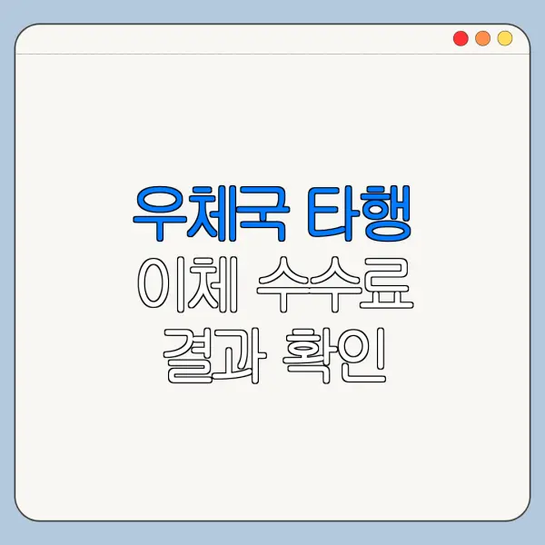 우체국 타행 이체 수수료 결과 확인 절차와 준비물 안내