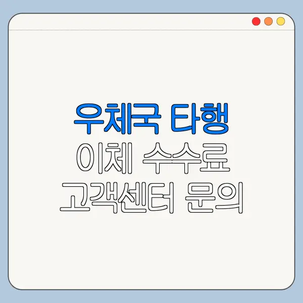 우체국 타행 이체 수수료 고객센터 문의 전 확인할 사항