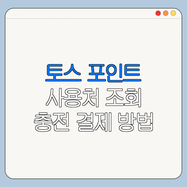 토스 포인트 사용처 조회 충전 결제 방법 총정리