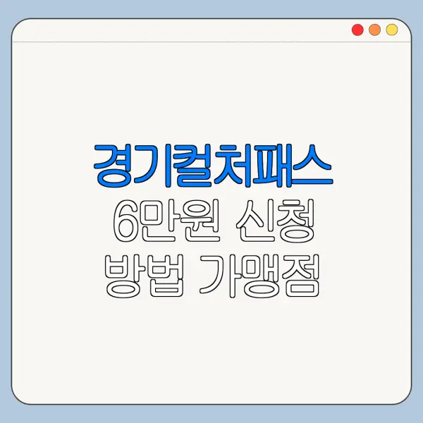 경기컬처패스 6만원 신청 방법 가맹점 조회 온라인 오프라인 사용처
